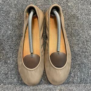 Tieks by Gavrieli Taupe Leather Ballet Comfort Flats Womens 8 Foldable